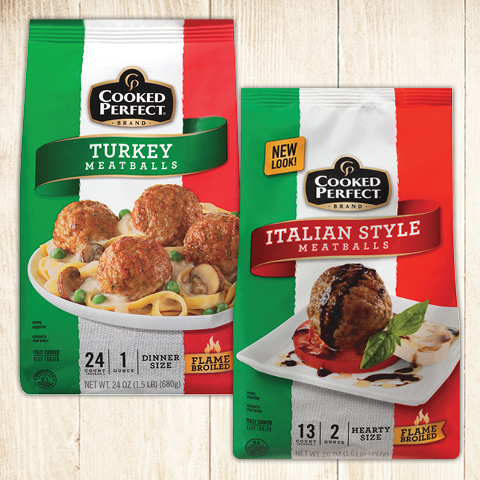 Cooked Perfect Italian Style or Turkey Meatballs
