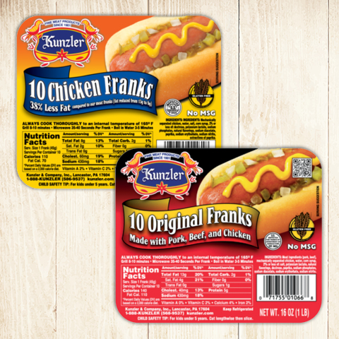 Kunzler Original, Chicken or Turkey Franks